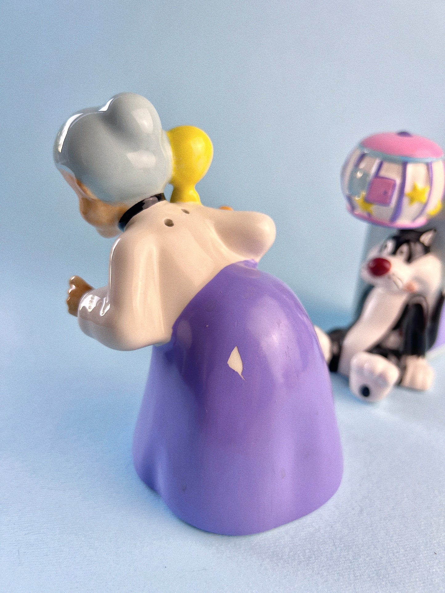 Vintage Warner Bros "Twapped" Tweety + Sylvester Salt & Pepper Shaker Set
