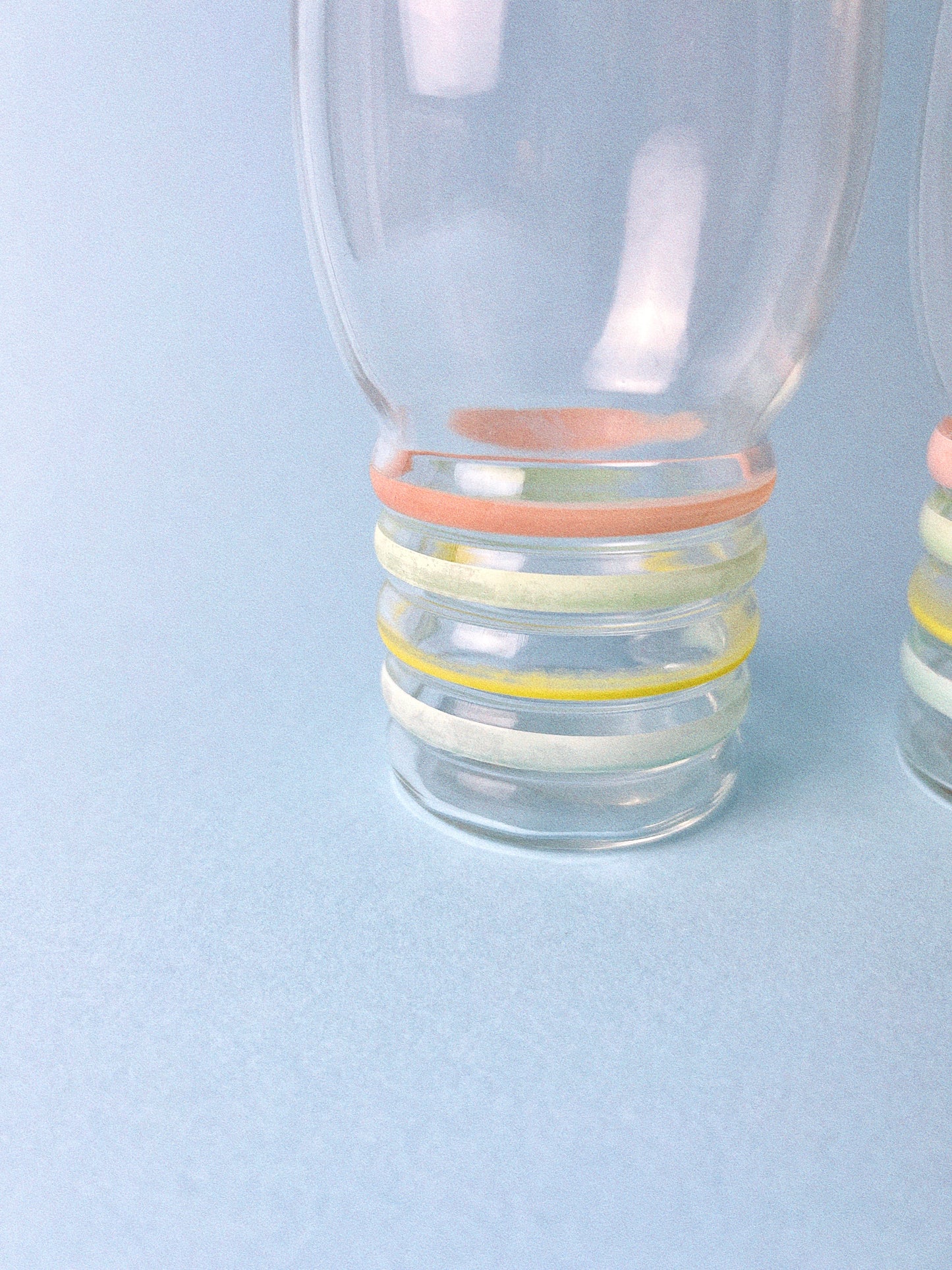 Petalware Pastel Band Tumblers | Macbeth-Evans, Set of 2 *VERY RARE*