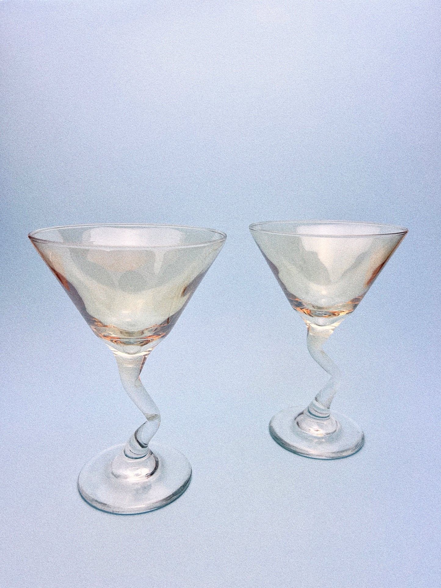 Vintage Amber "Z" Stem Martini Glasses, Set of 2 | Libbey