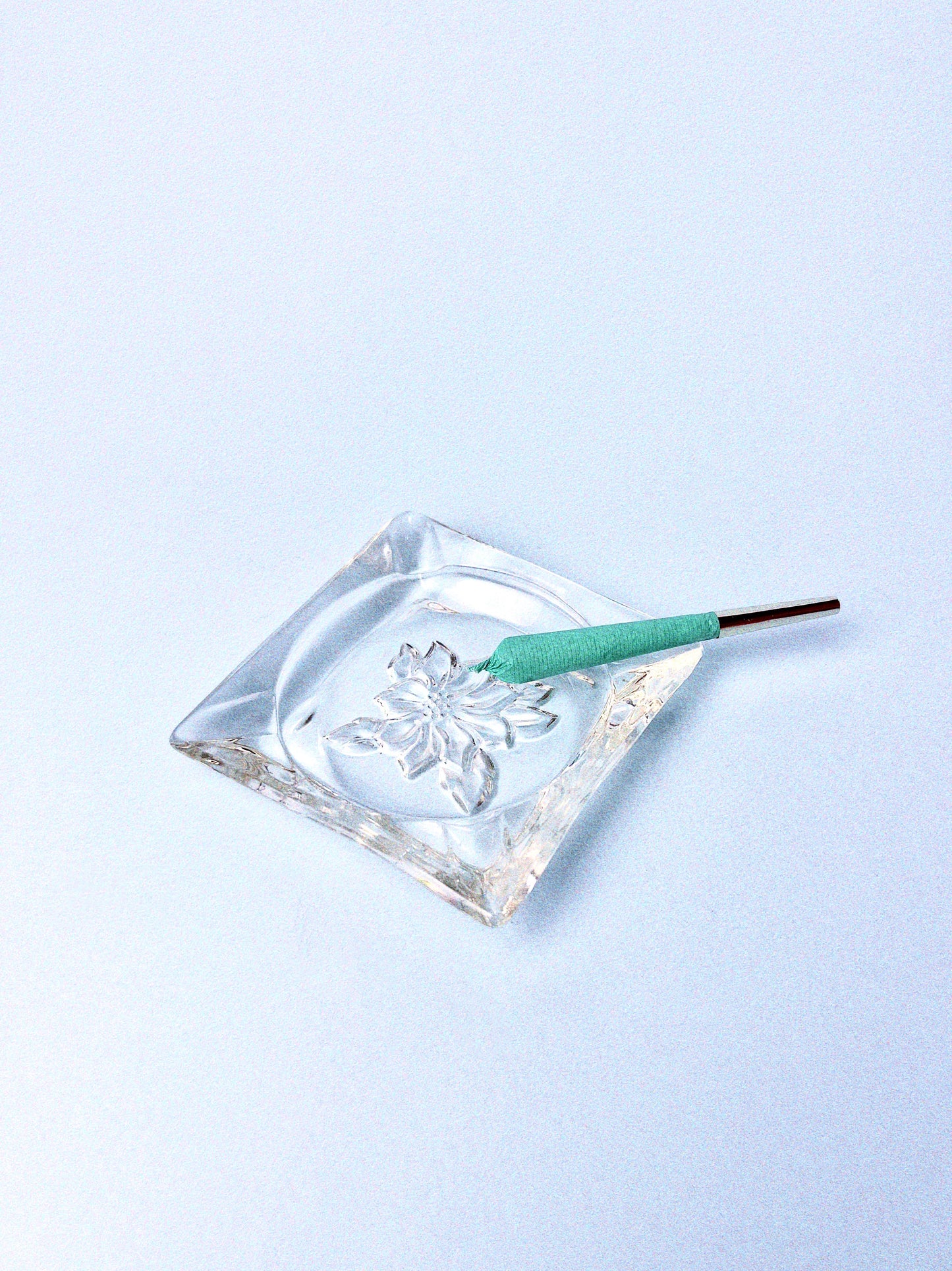 Vintage Clear Poinsettia Ashtray