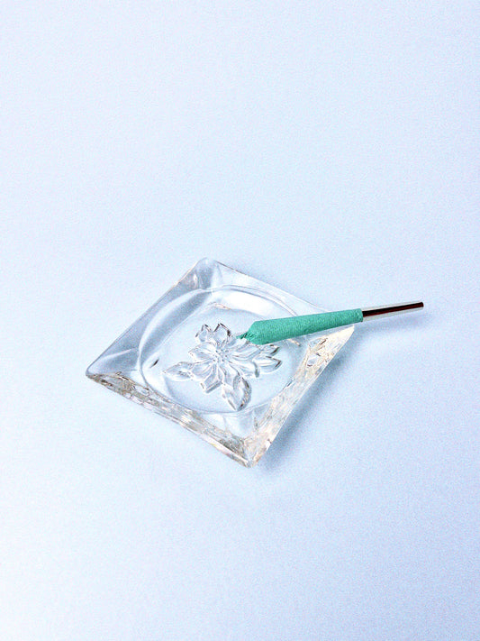 Vintage Clear Poinsettia Ashtray