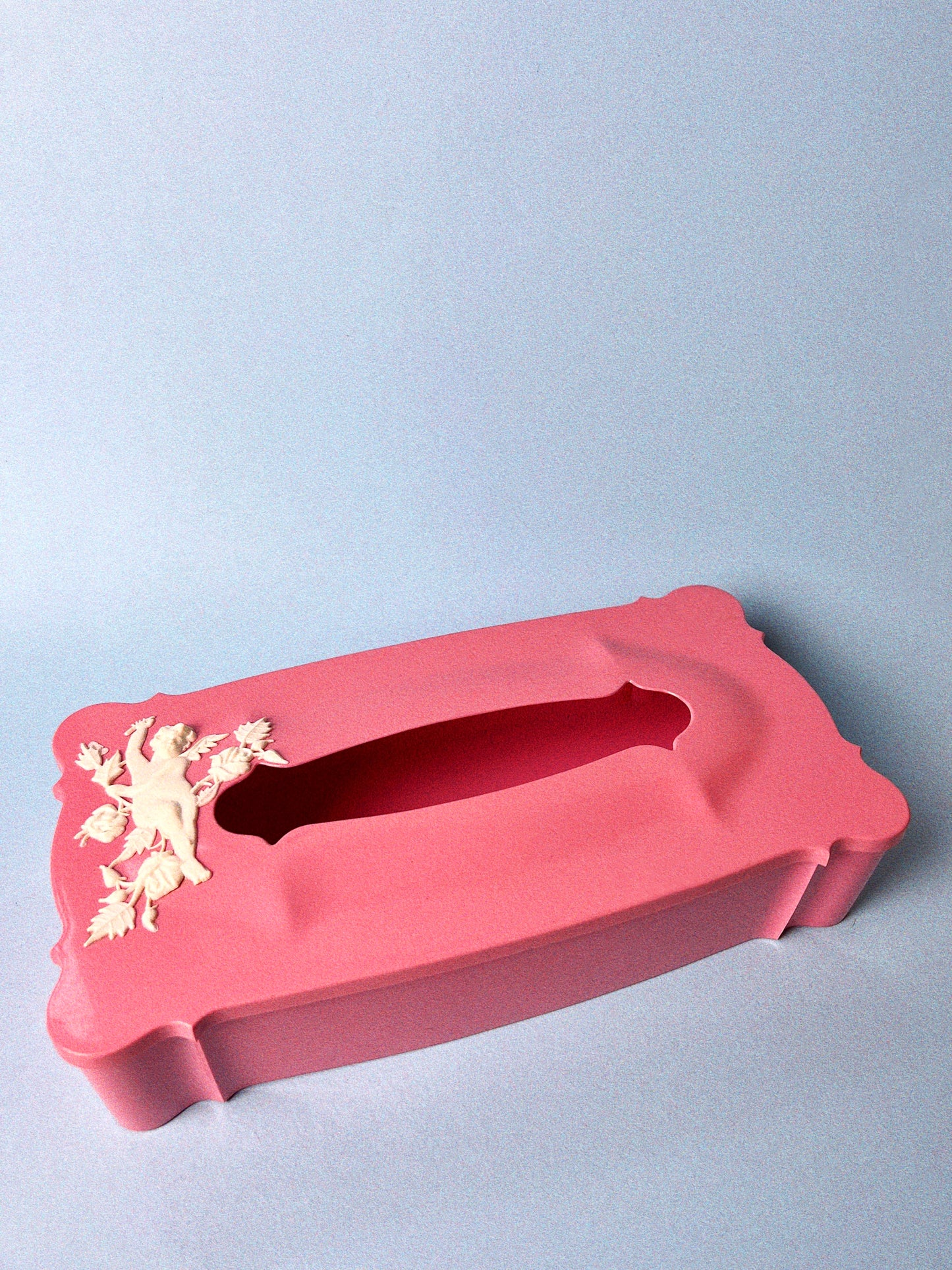 Vintage Trelawney Cherub Tissue Holder w’ Hinged Lid