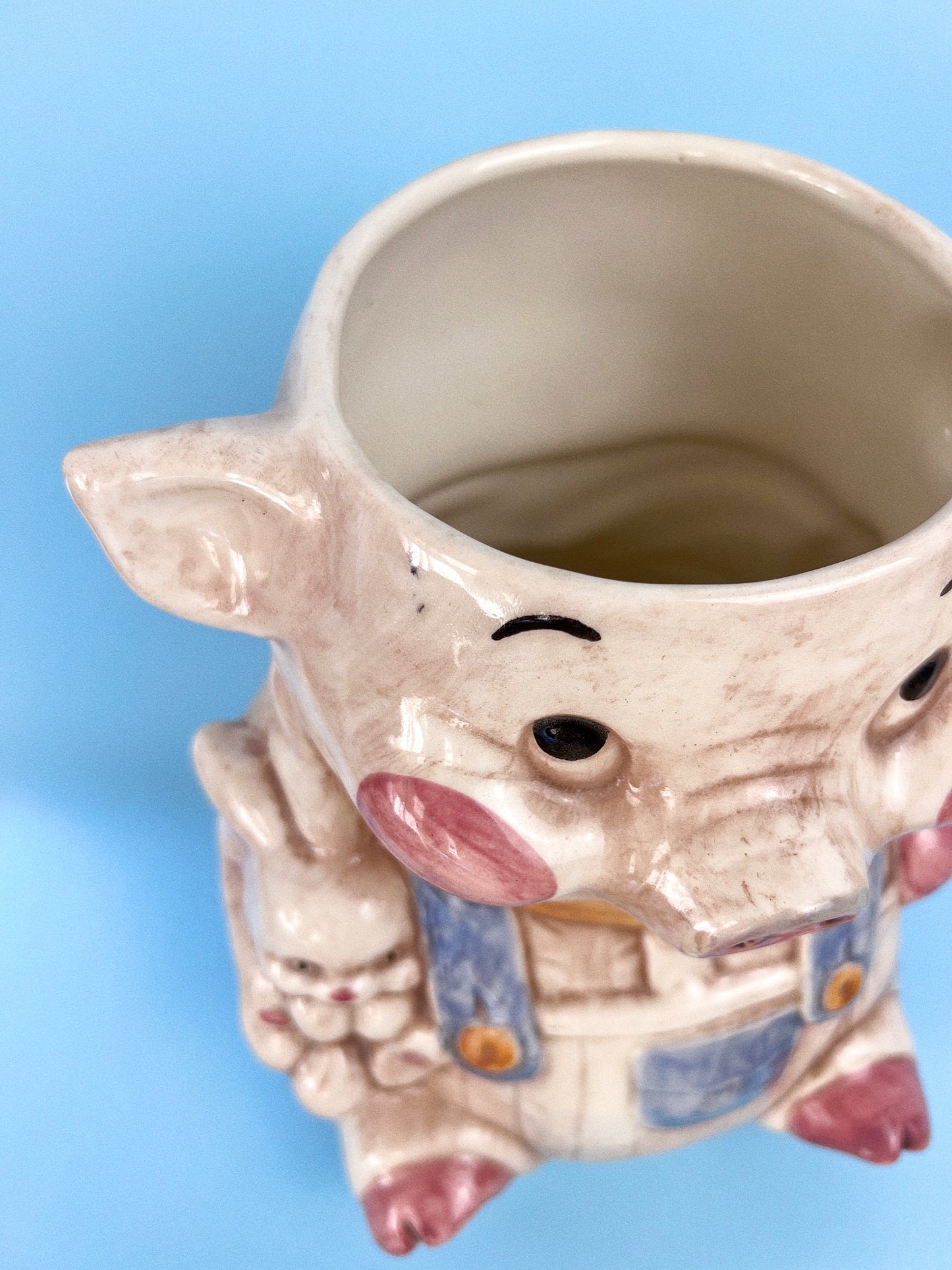 Vintage Treasure Craft Farmer Pig Cookie Jar