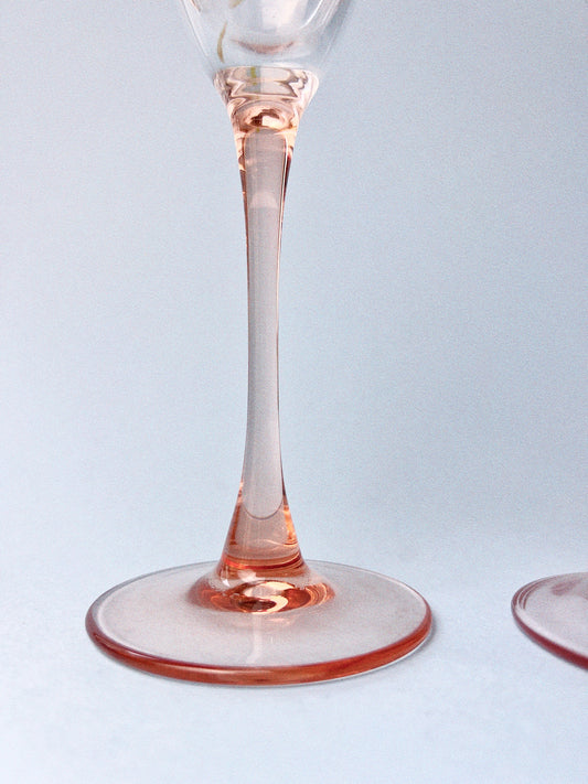 Vintage Pink Champagne Glasses, Set of 2 | Arcoroc