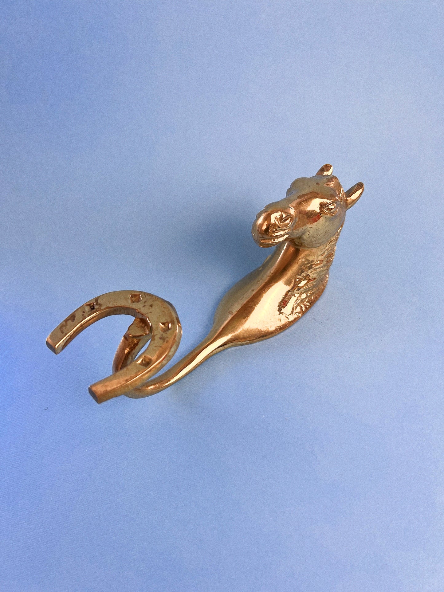 Vintage Brass Horse Wall Hook