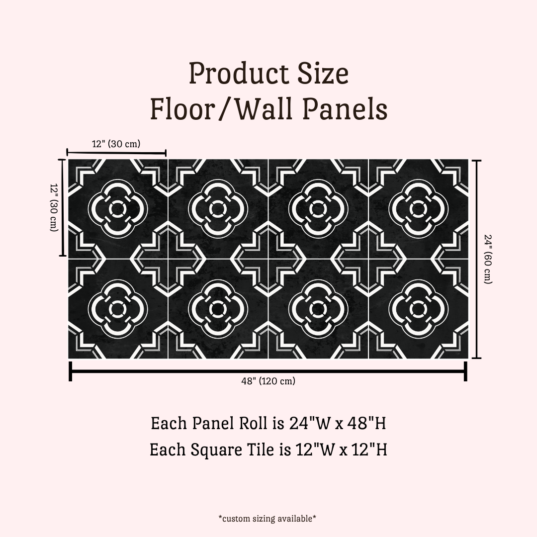 Léonie Sticker Tile | Black Moon