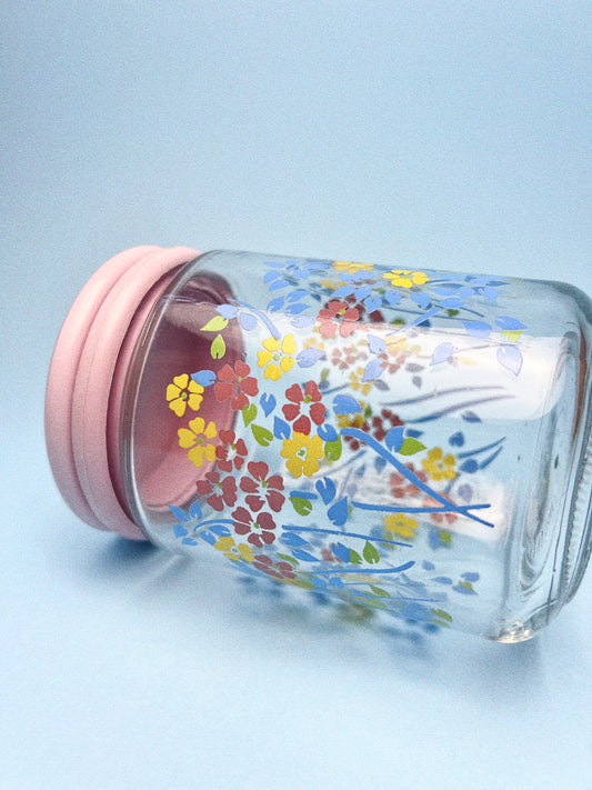 Vintage Floral Field Stash Jar