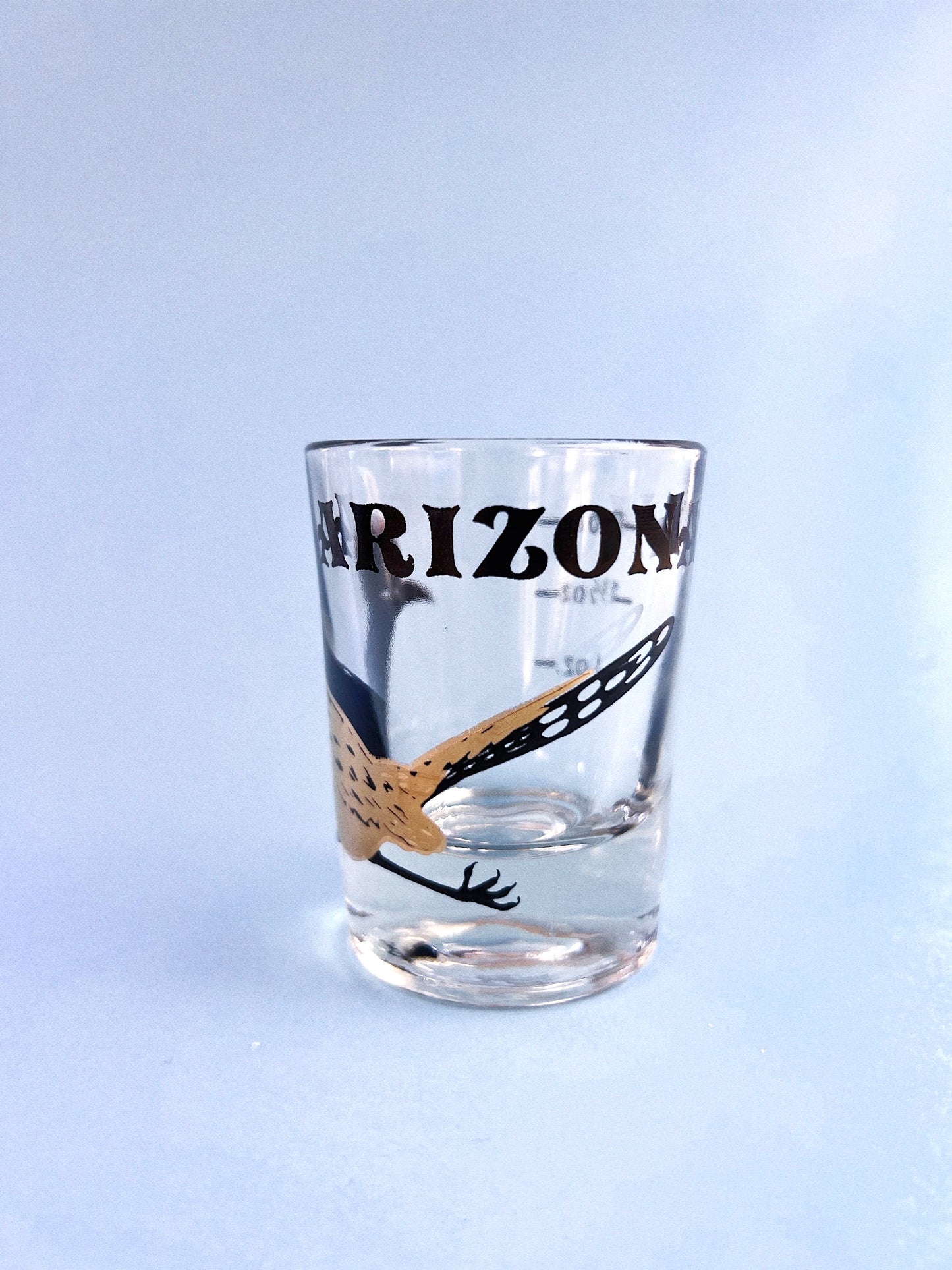 Vintage Federal Glass Arizona Road Runner Bird Souvenir 2oz Shot Glass
