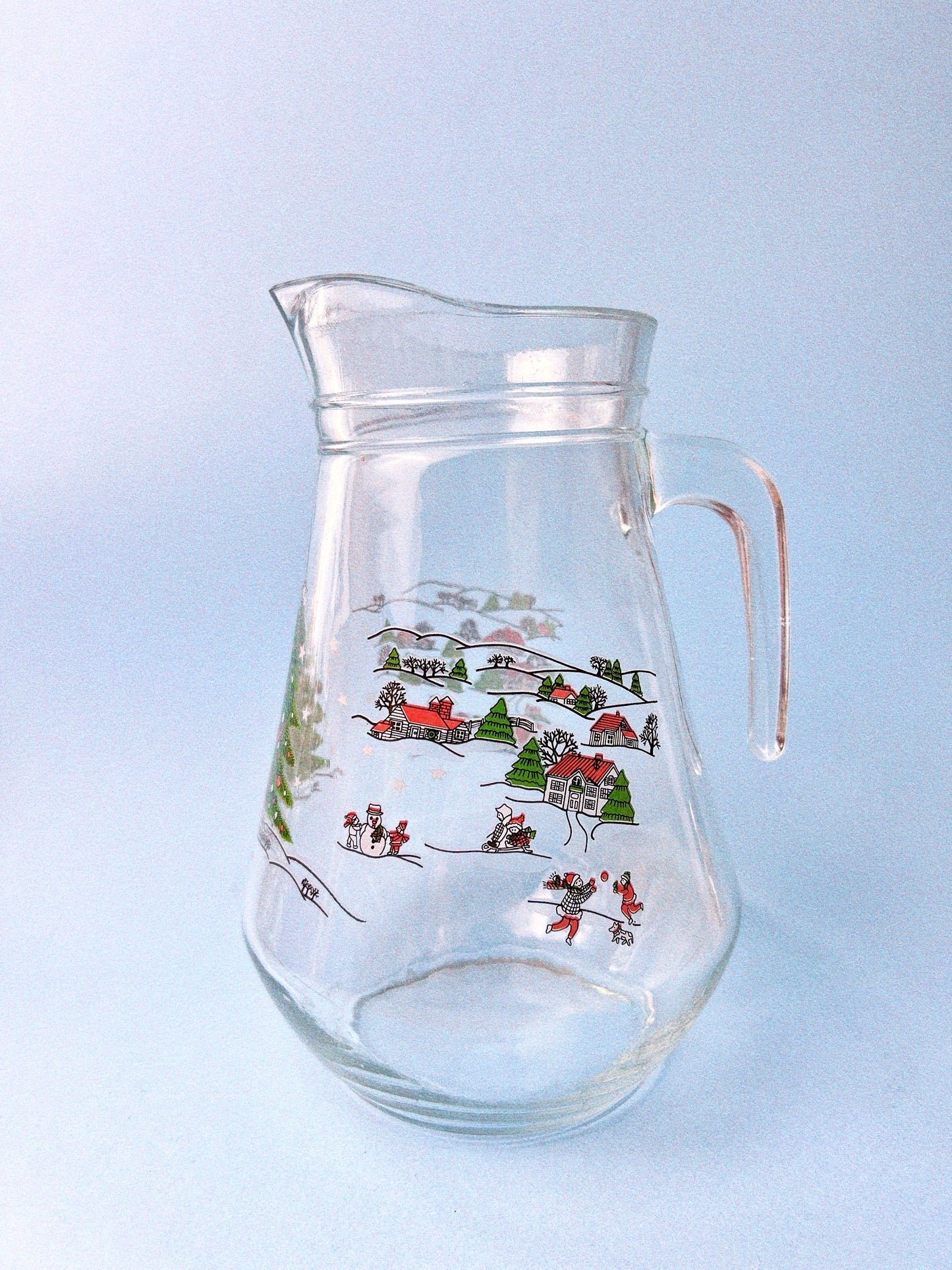 Vintage KIG Snowy Town Holiday Pitcherm