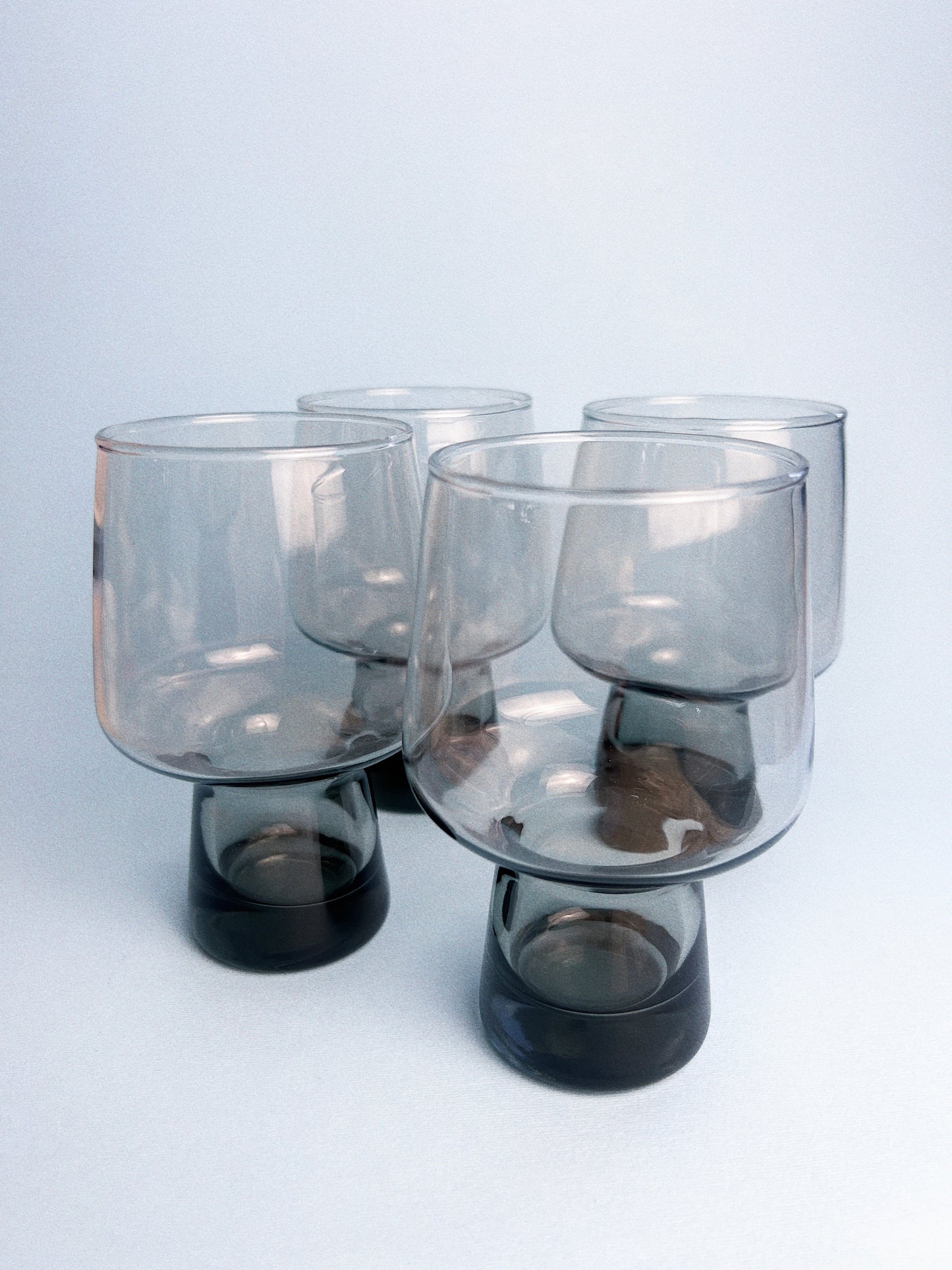 Vintage MCM Smokey Grey Libbey Beer Glasses, Set of 4