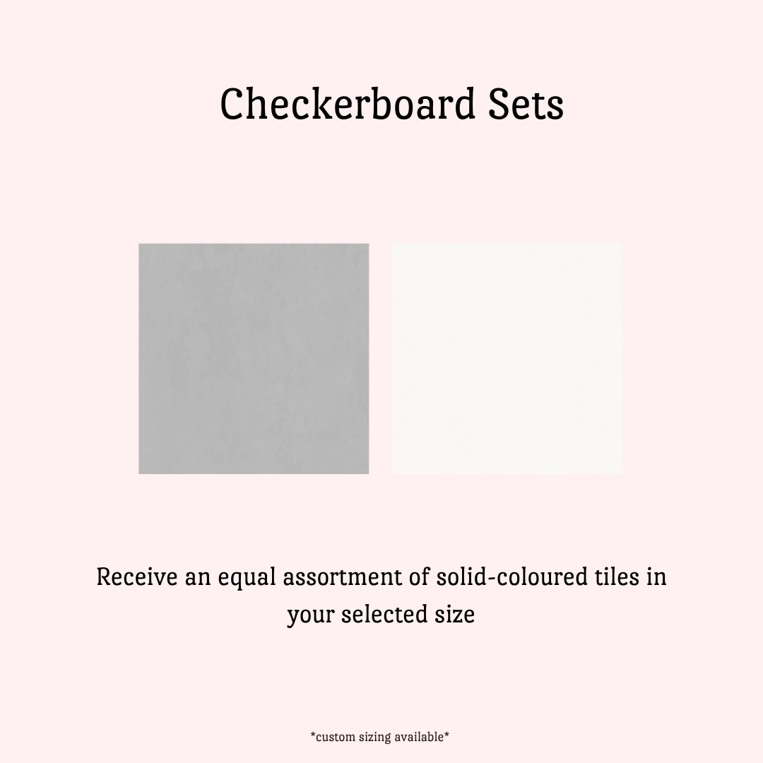 Checkerboard Sticker Tile | Dove Grey