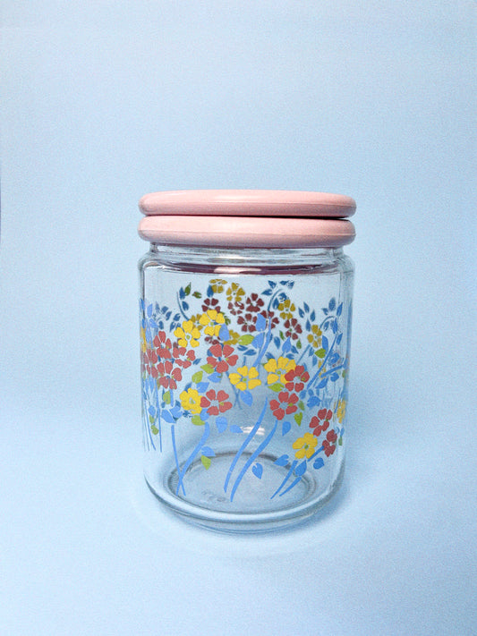 Vintage Floral Field Stash Jar