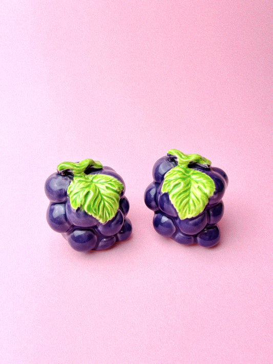 Vintage Grape Salt + Pepper Shakers