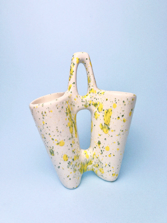 Vintage Splatter Dual Vase/Caddy