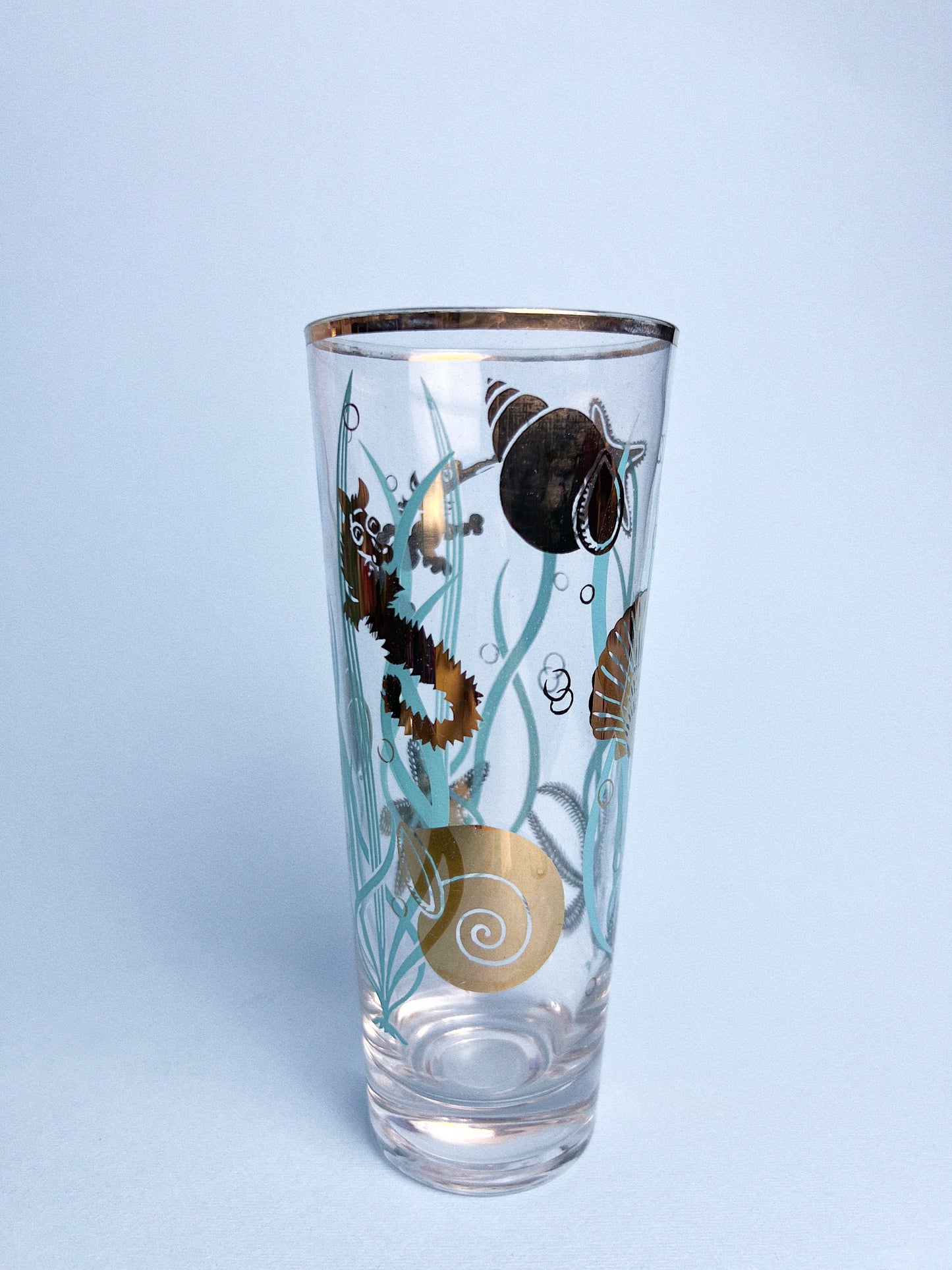 Vintage Marine Life 22-Karat Gold Highball Glasses, Set of 4