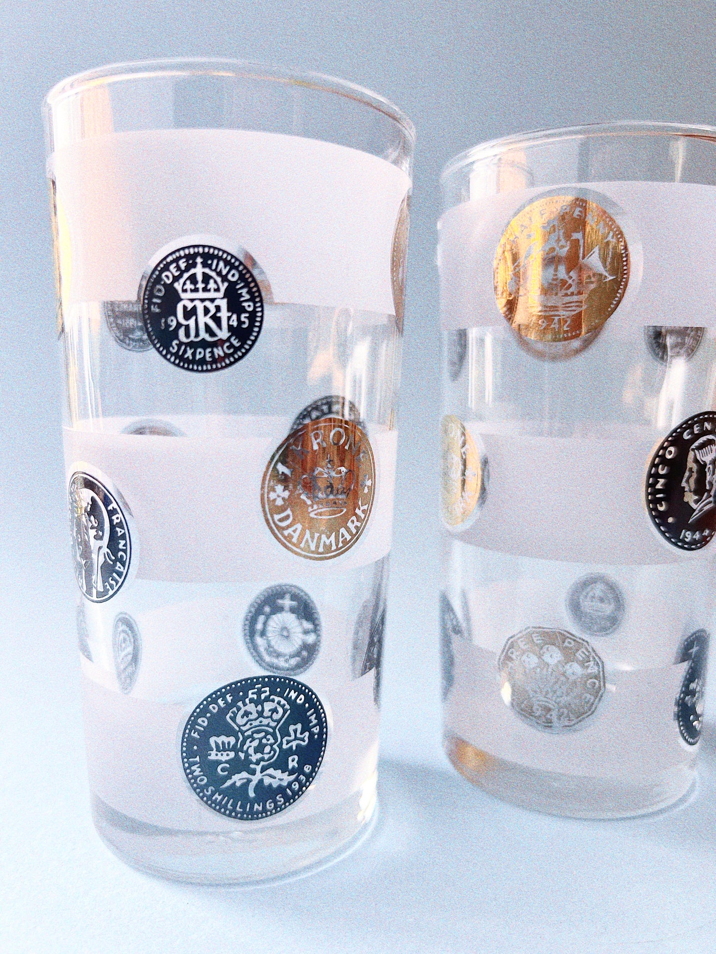 Old Coin Tall Cocktail Glasses, Set of 2