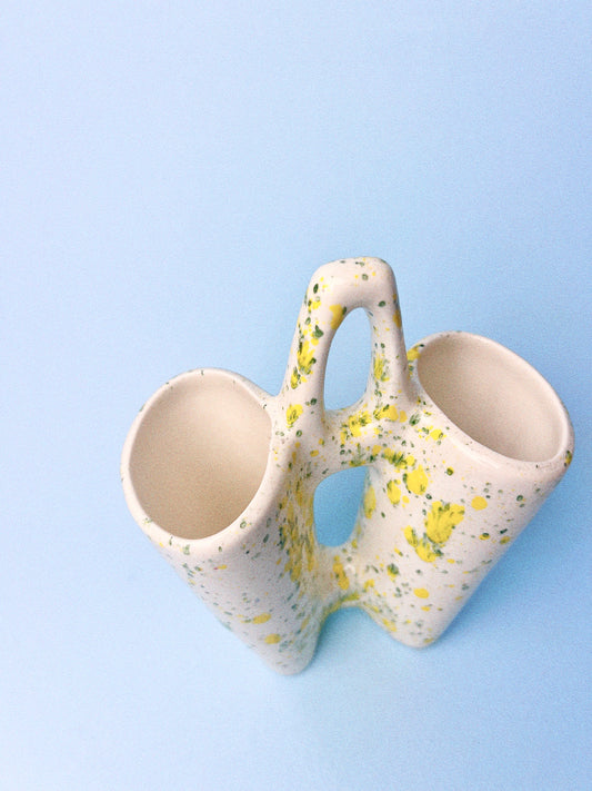 Vintage Splatter Dual Vase/Caddy