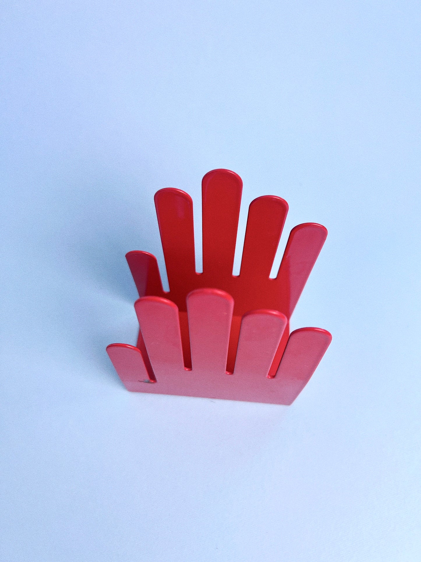 Vintage Spectrum Design Red Metal Hand Napkin/Letter Holder