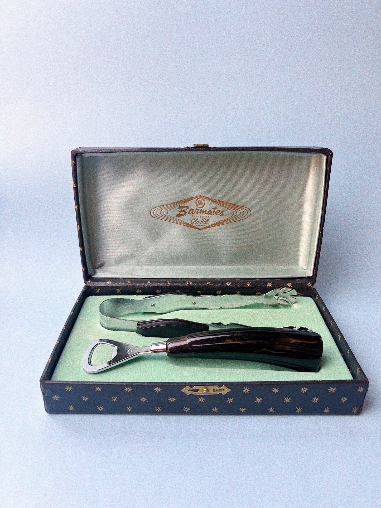 Vintage Glo Hill Tongs + Opener Bar Tool Set