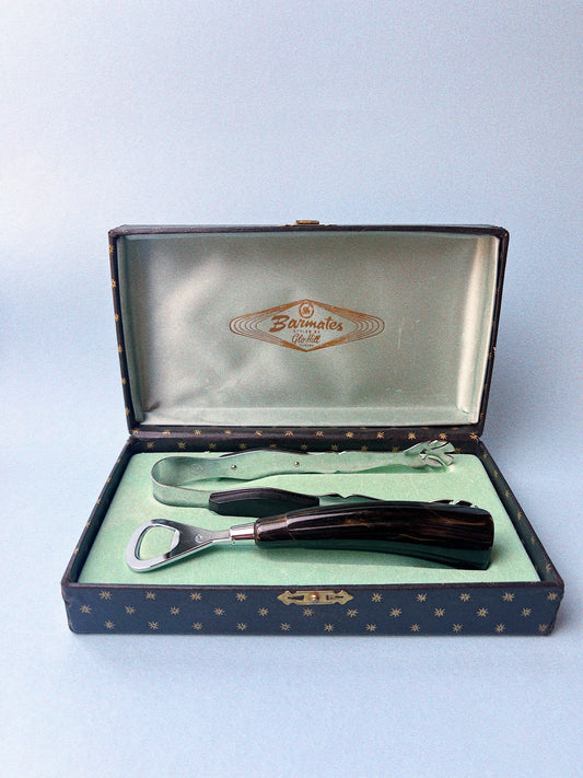Vintage Glo Hill Tongs + Opener Bar Tool Set