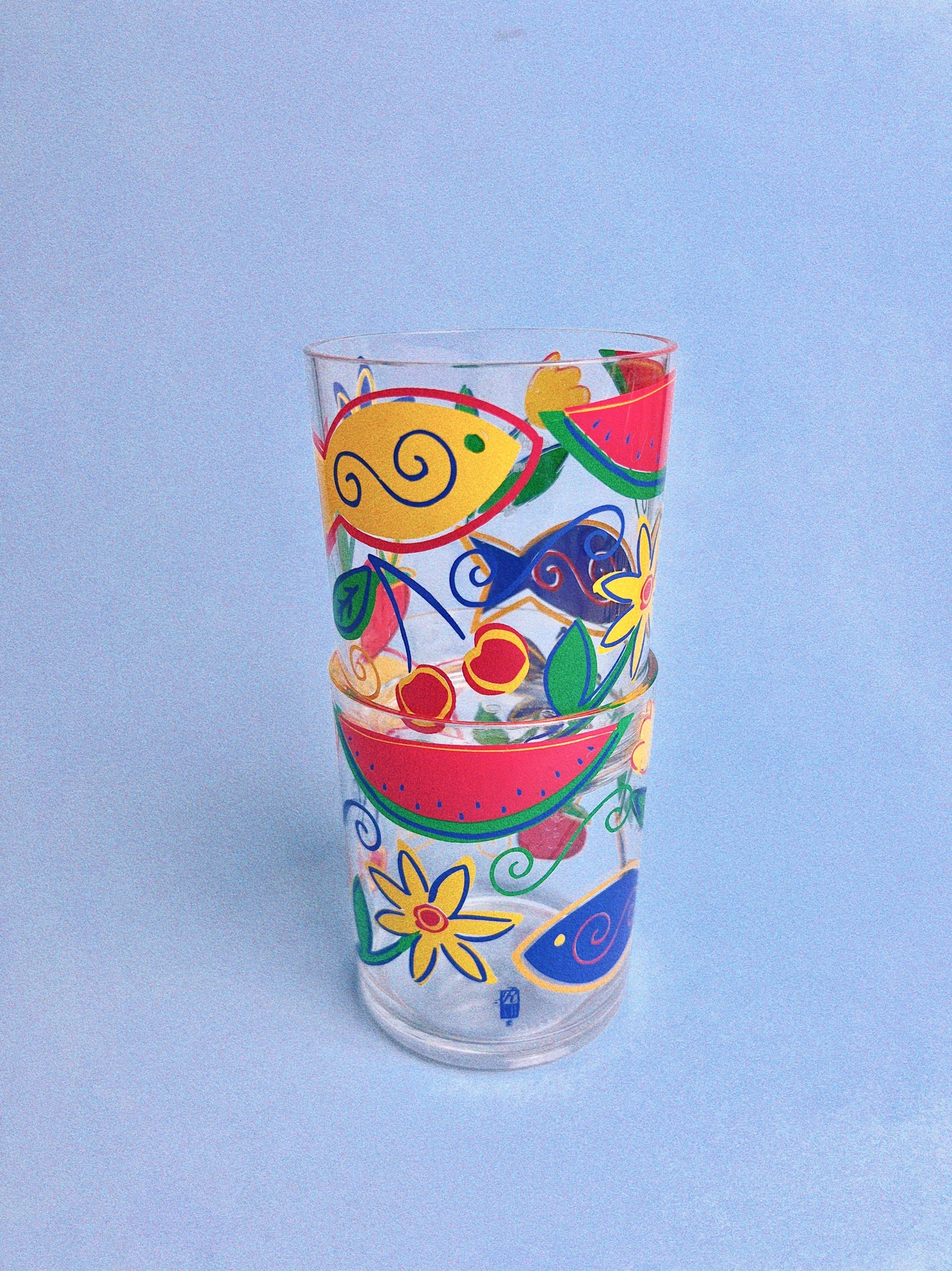 Vintage Fruity Fish Acrylic Glasses, Set of 2 | Precision Craft