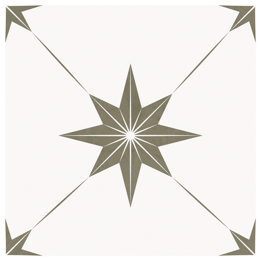 Estella Sticker Tile | Provincial Olive - White