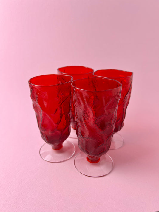 Morgantown Crinkle Goblets, Set of 4