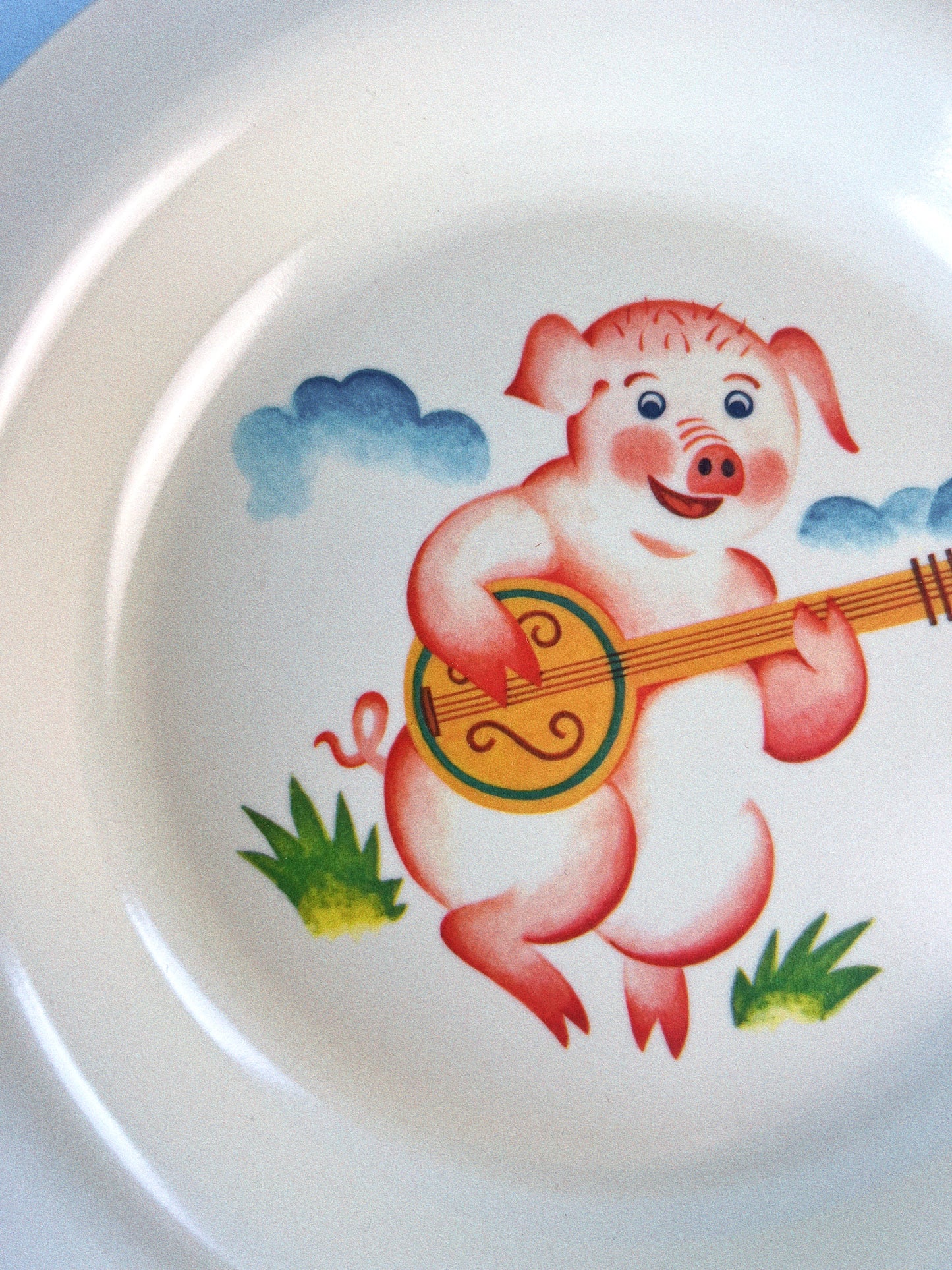 Vintage Banjo Piggy Remond Melamine Plate