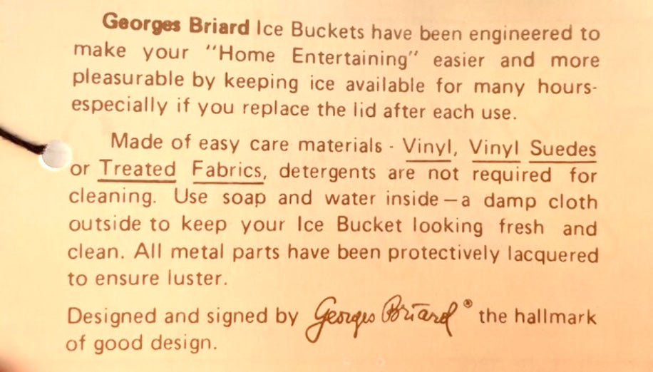 Vintage Georges Briard Silver Ice Bucket with Lucite Handle