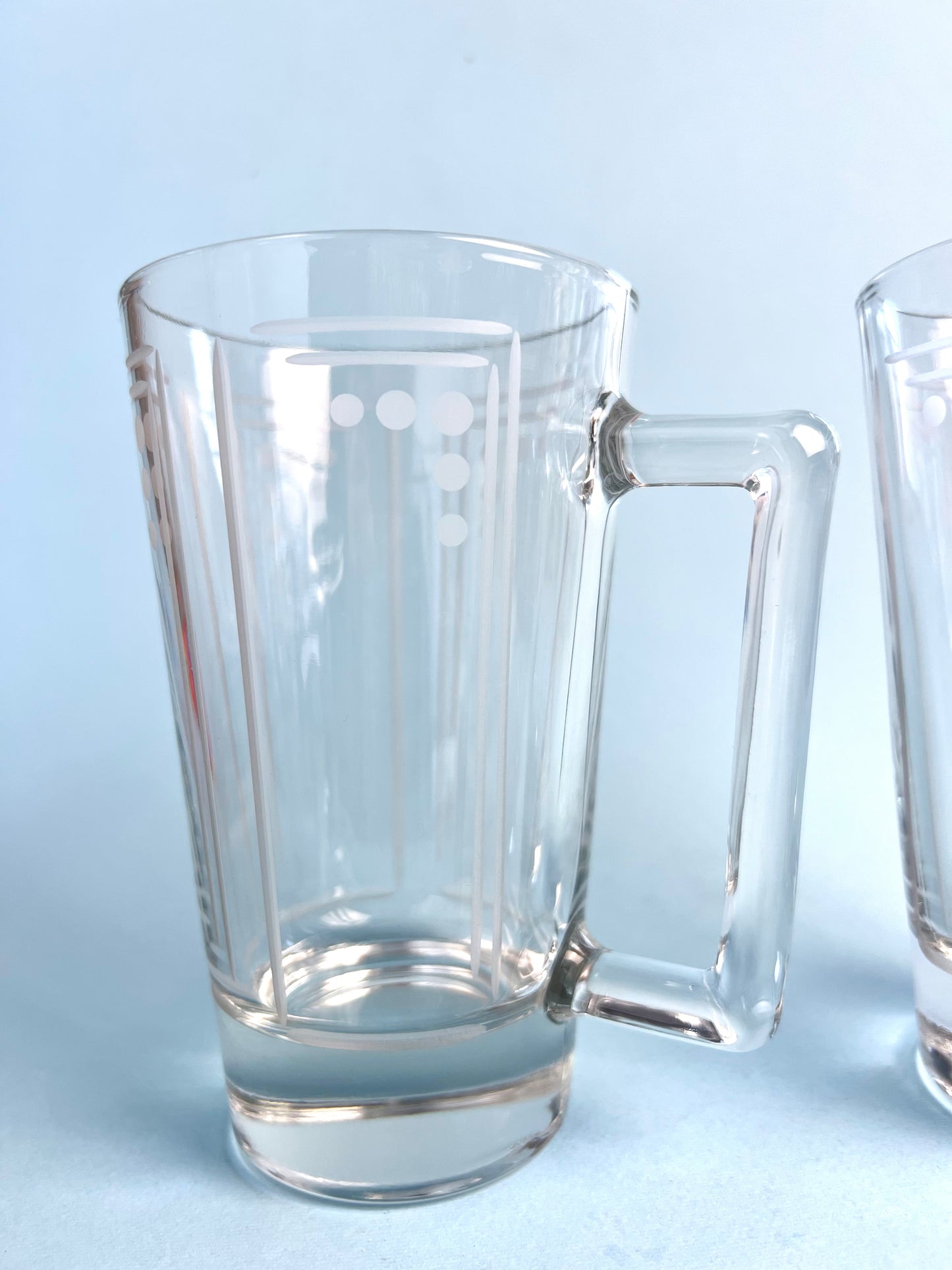 Vintage Princess House “Aston” Etched Beer Mugs, Set of 2