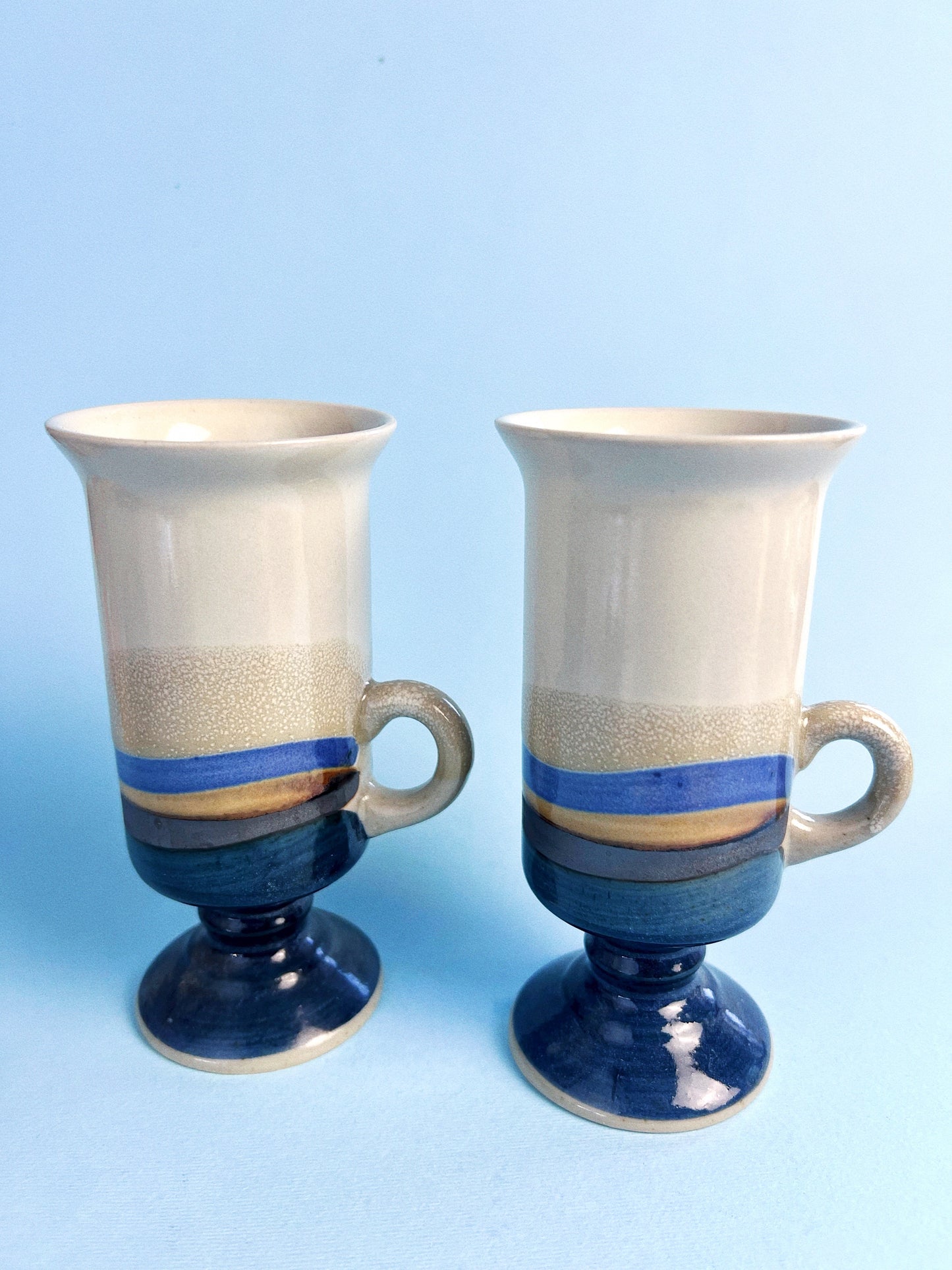 Vintage 'Otagiri' Irish Coffee Ceramic Footed Mugs, Set of 2
