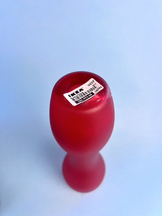 Vintage IKEA Red Glass Vase | 1990s Scandinavian