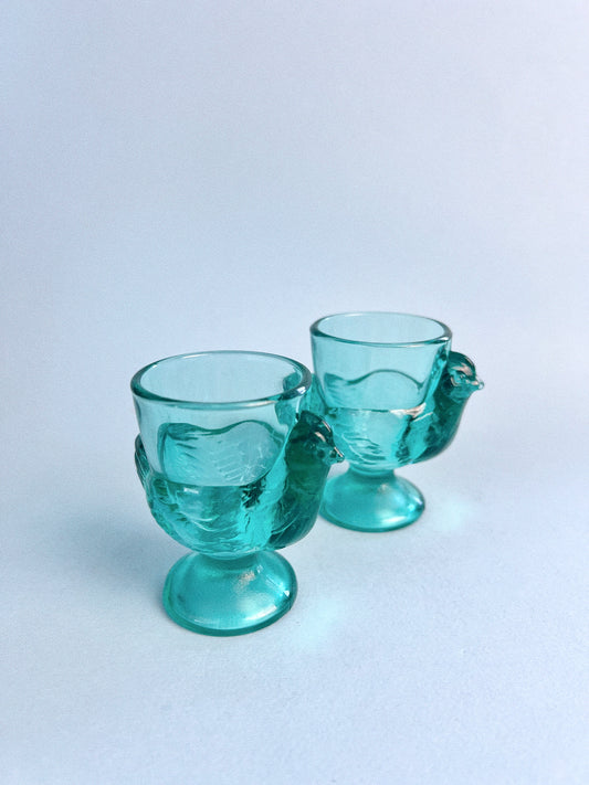 Luminarc Chickadee Egg Cup, Set of 2 | Teal