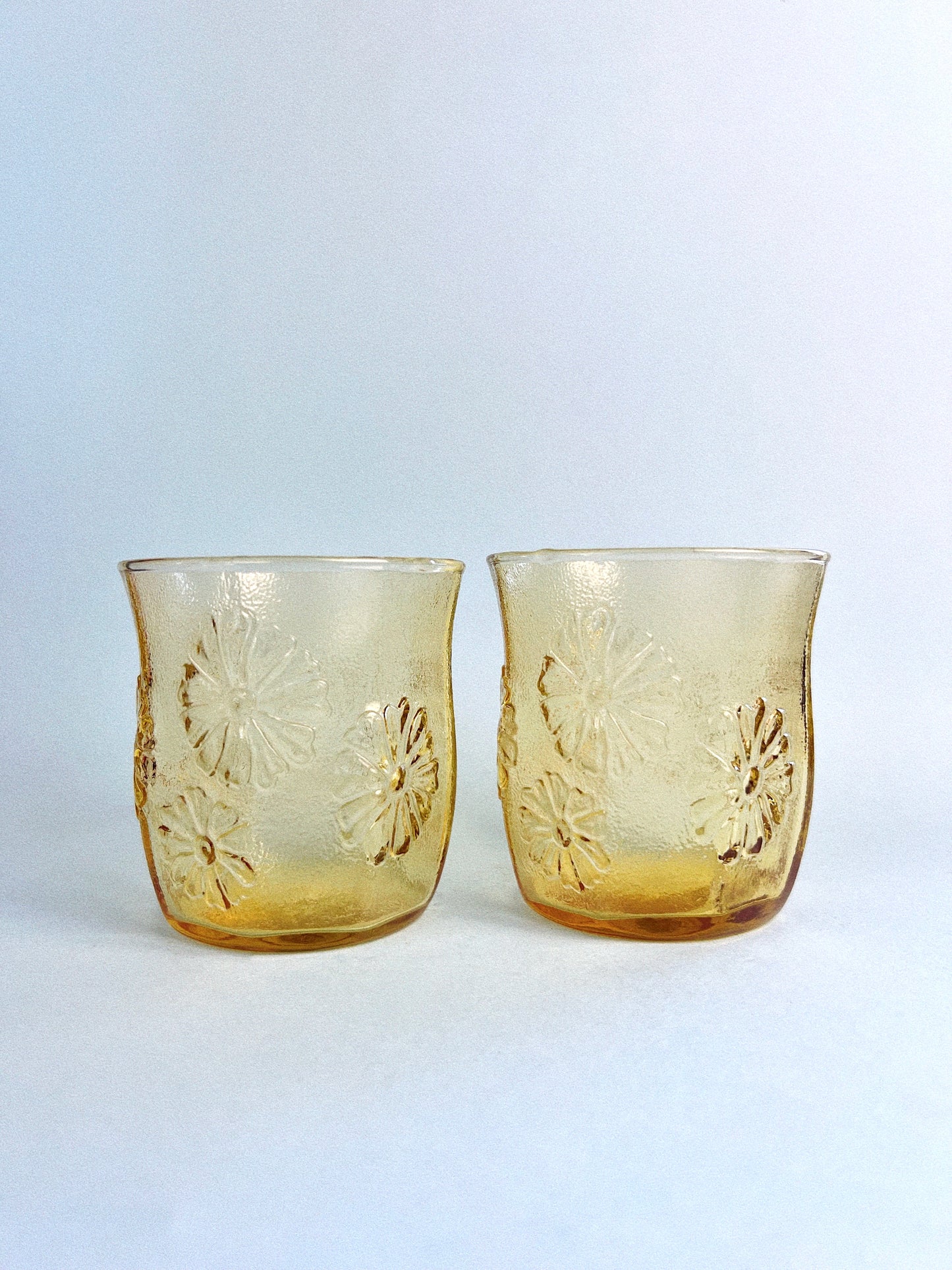 Vintage Libbey Honey Gold 'Spring Song' Juice Glasses, Set of 2