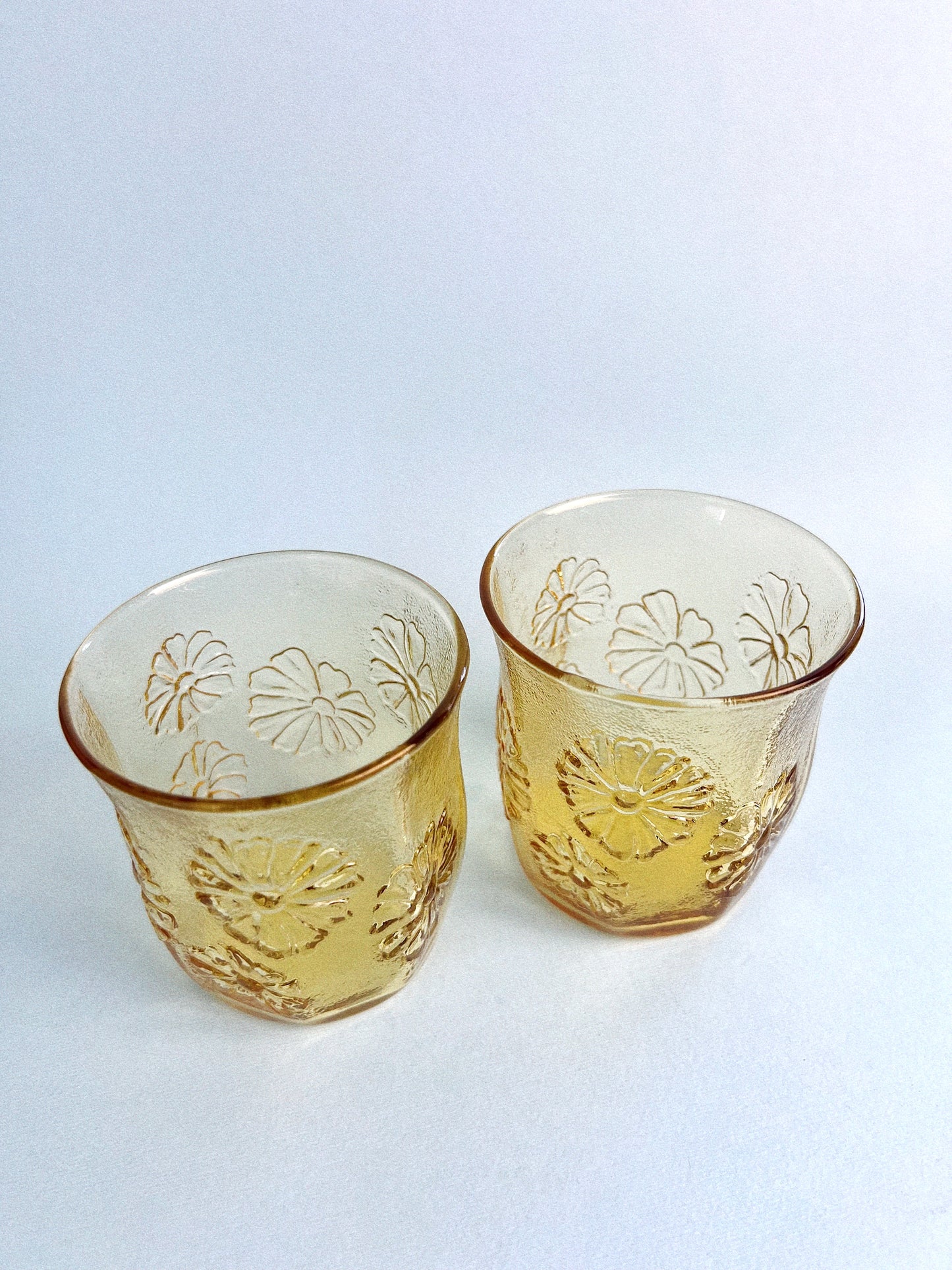 Vintage Libbey Honey Gold 'Spring Song' Juice Glasses, Set of 2