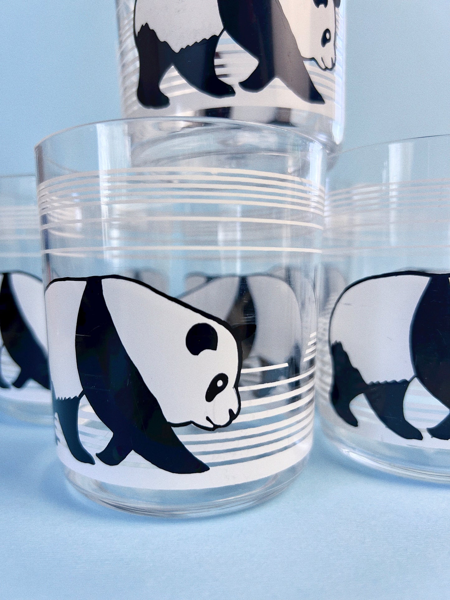 Vintage Panda Magic Acrylic Glasses, Set of 5