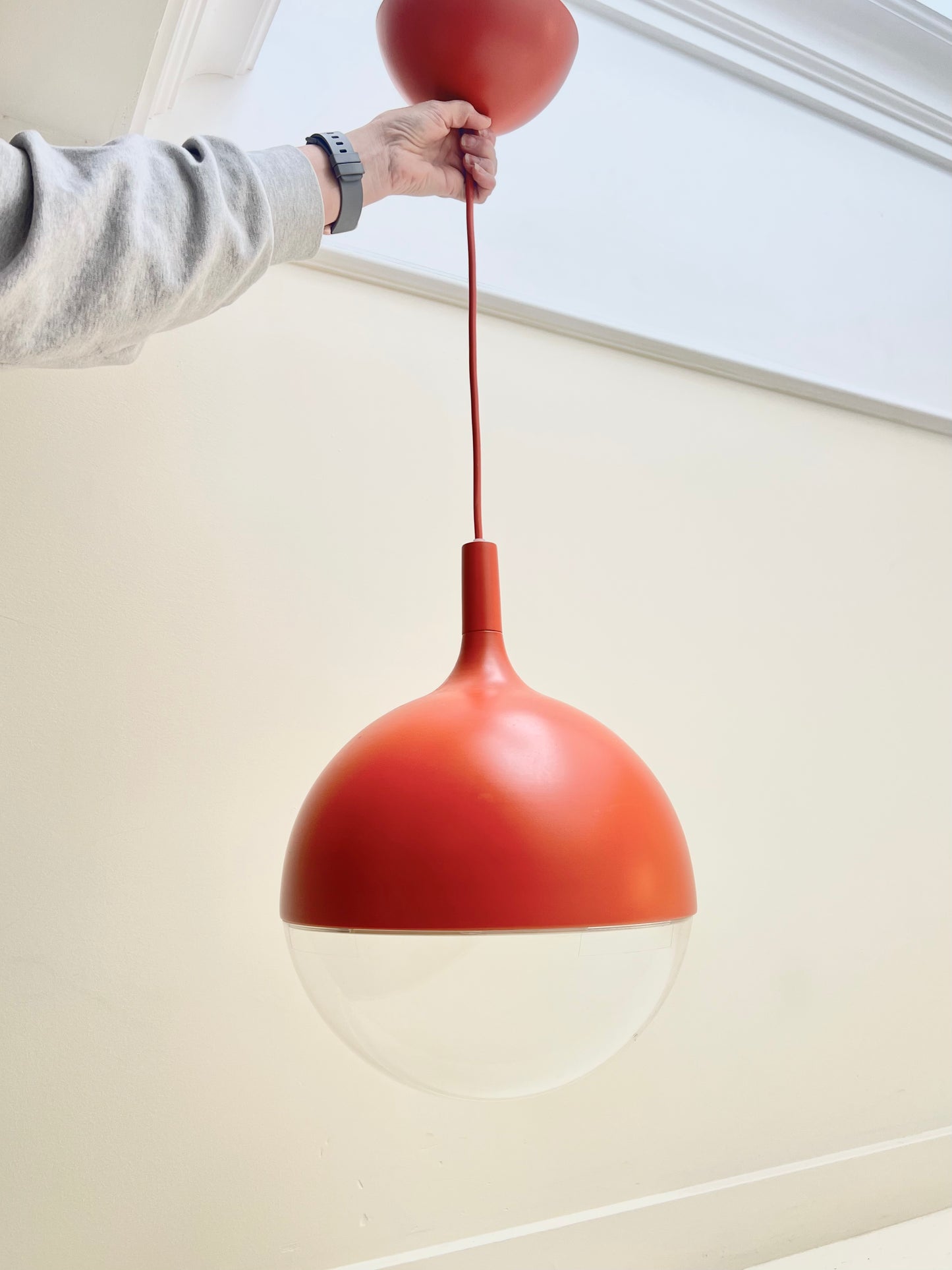 Vintage Ikea Orange LED Hanging Pendant Lamp | Väster - T1027