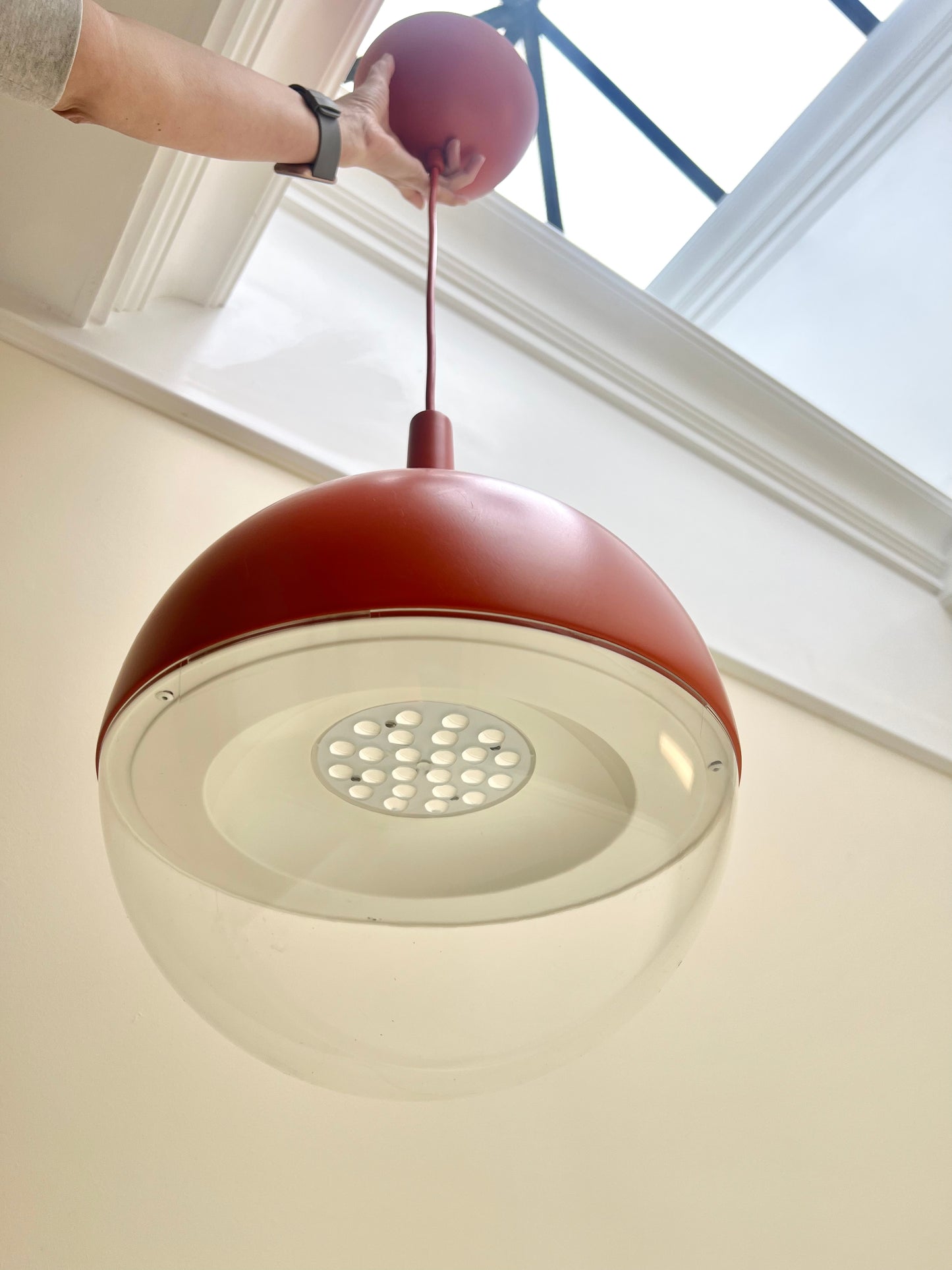 Vintage Ikea Orange LED Hanging Pendant Lamp | Väster - T1027