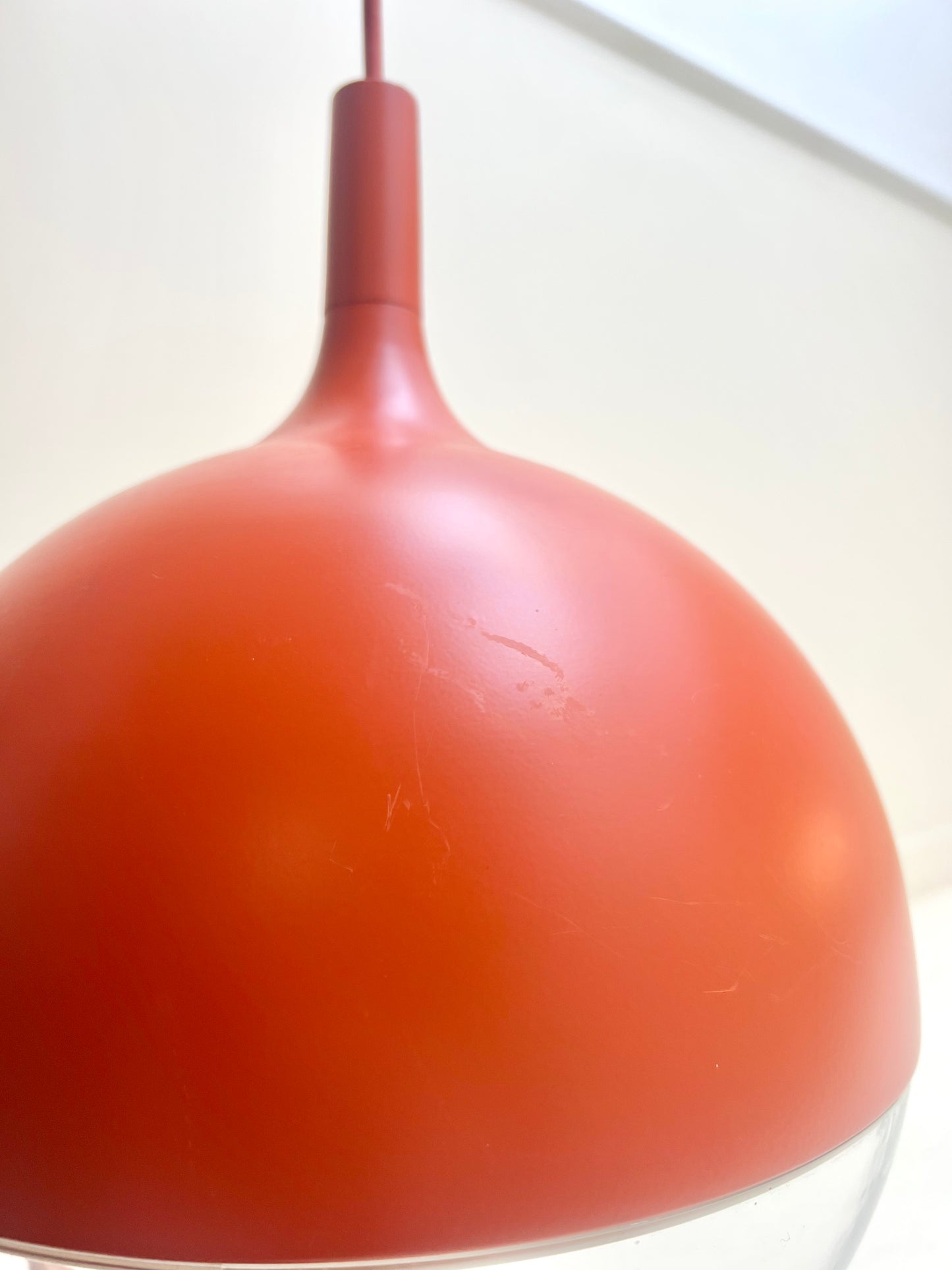 Vintage Ikea Orange LED Hanging Pendant Lamp | Väster - T1027