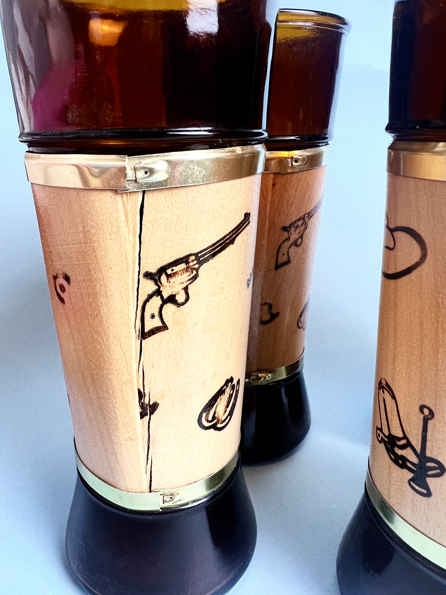 Vintage Siestaware Western Glasses + Caddy