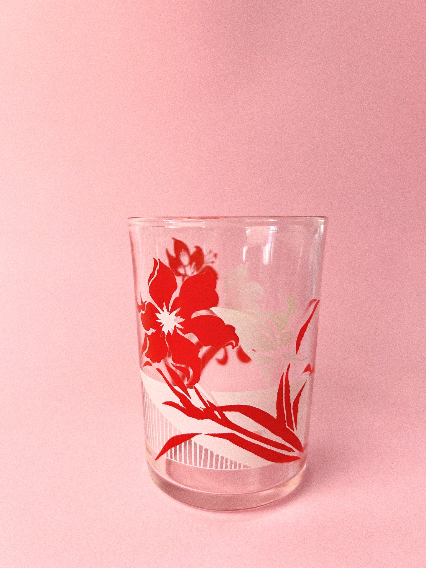 Vintage Midcentury Floral Juice Glasses, Set of 4