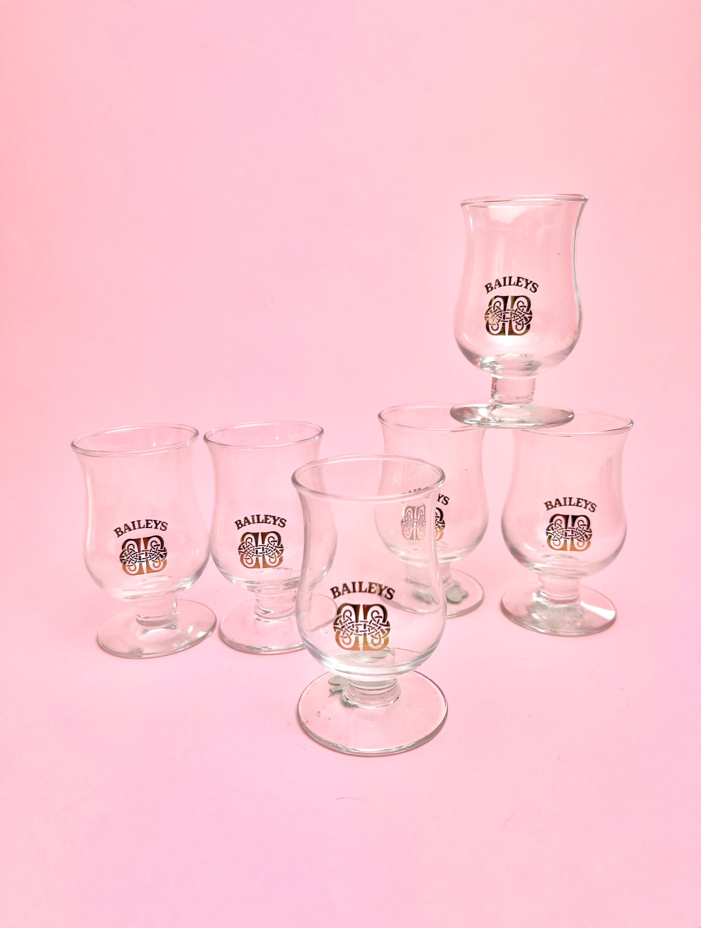 Vintage 1970's Bailey's Glasses, Set of 6