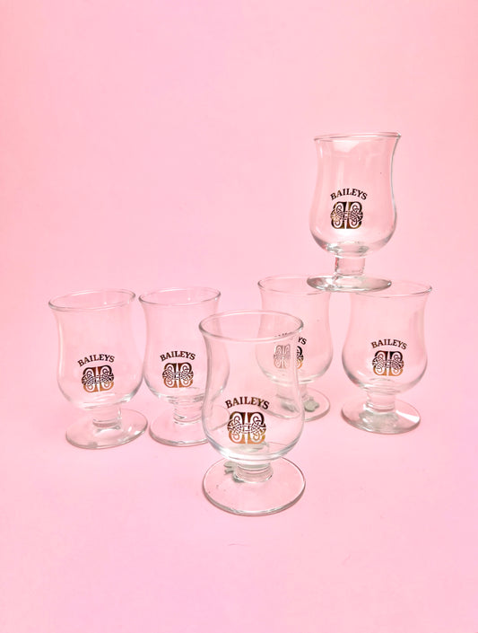 Vintage 1970's Bailey's Glasses, Set of 6