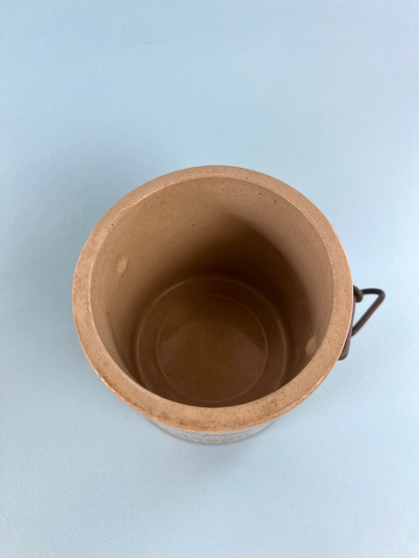 Vintage Old Fashioned Sourdough Starter Stoneware Crock Jar with Bale Closure