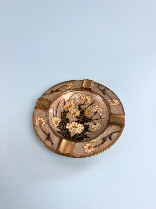 Vintage Brass Daisy Ashtray