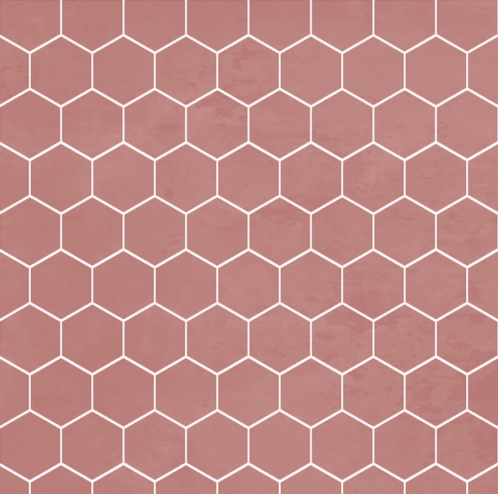 Hex Tile Panel Roll | Grecian Rose