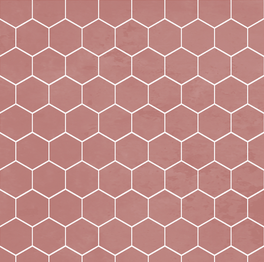 Hex Tile Panel Roll | Grecian Rose