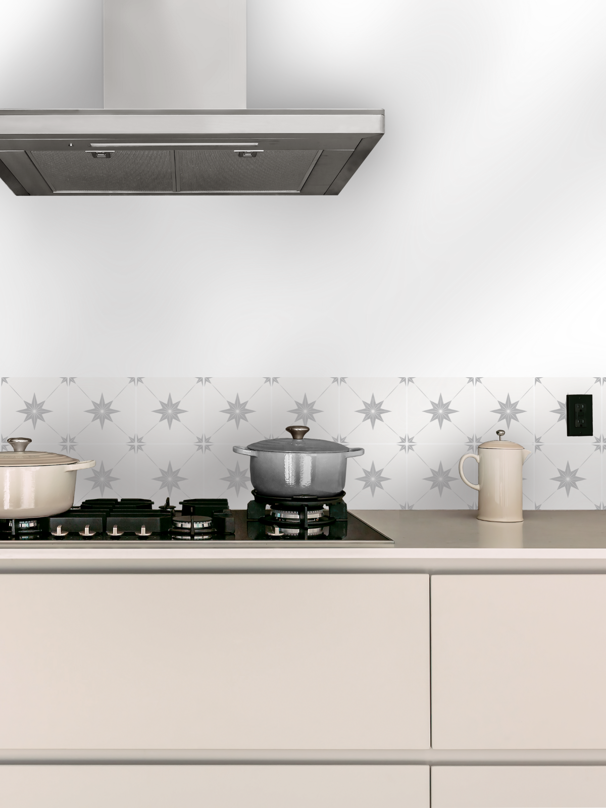 Estella Sticker Tile | Dove Grey - White
