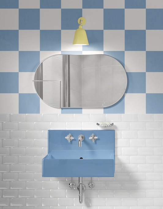 Checkerboard Sticker Tile | Whispering Blue