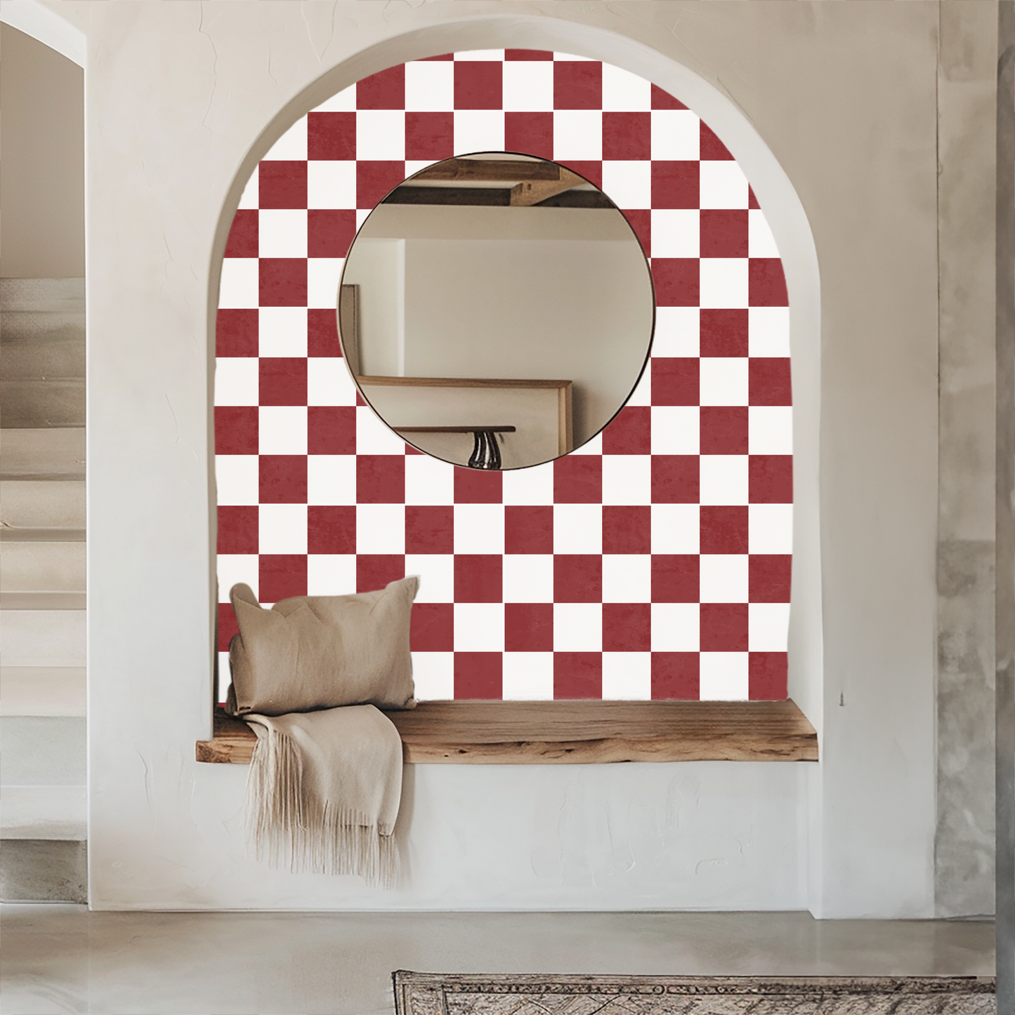 Checkerboard Sticker Tile | Rancho Red